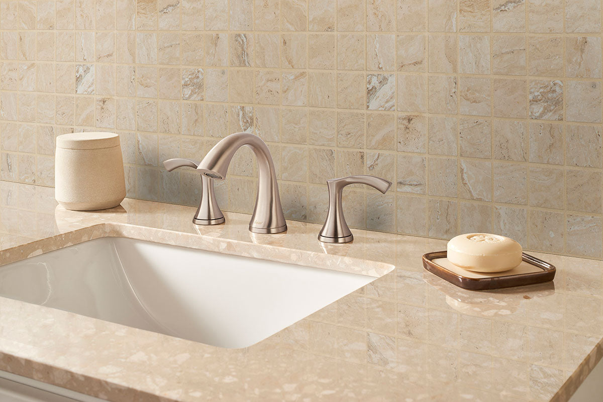 Veneto 2x2 Porcelain Mosaic — installed room view — color Sand