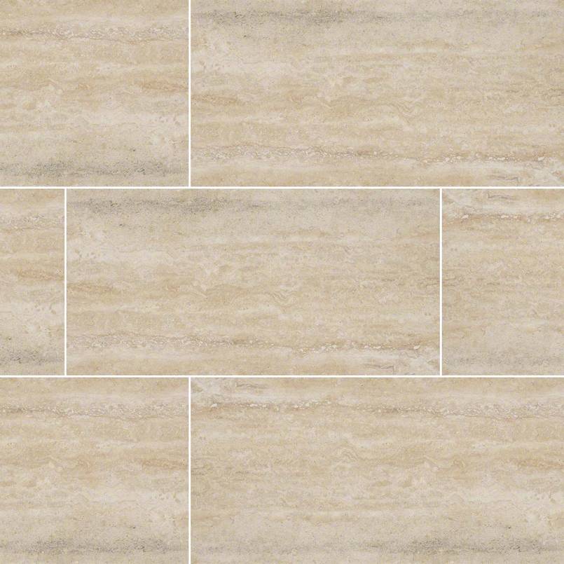 Veneto 12x24 Travertine-Look Porcelain Tile — clean product view — color Sand