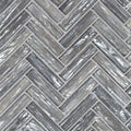Shimmering Silver 8mm Glass Herringbone Mosaic — clean product view