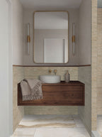 Sierra Umber 4x12 Matte Porcelain Wall Tile — installed room view — color Umber