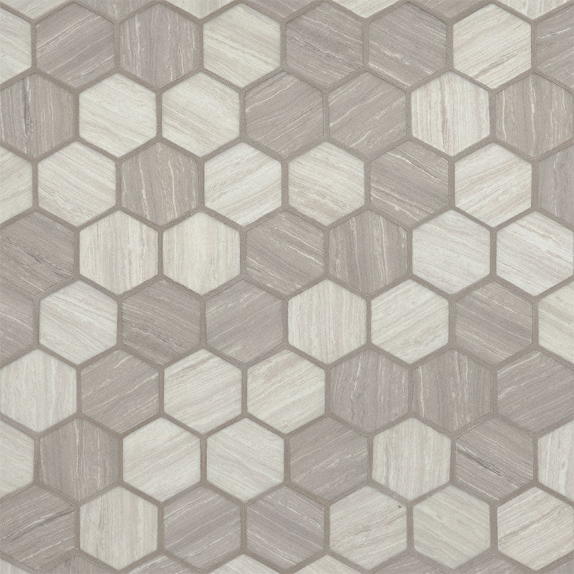 Silva Oak 2-Inch Hexagon 6mm Recycled-Glass Mosaic — clean product view