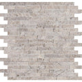 Silver Travertine 10mm Splitface Interlocking Mosaic — clean product view