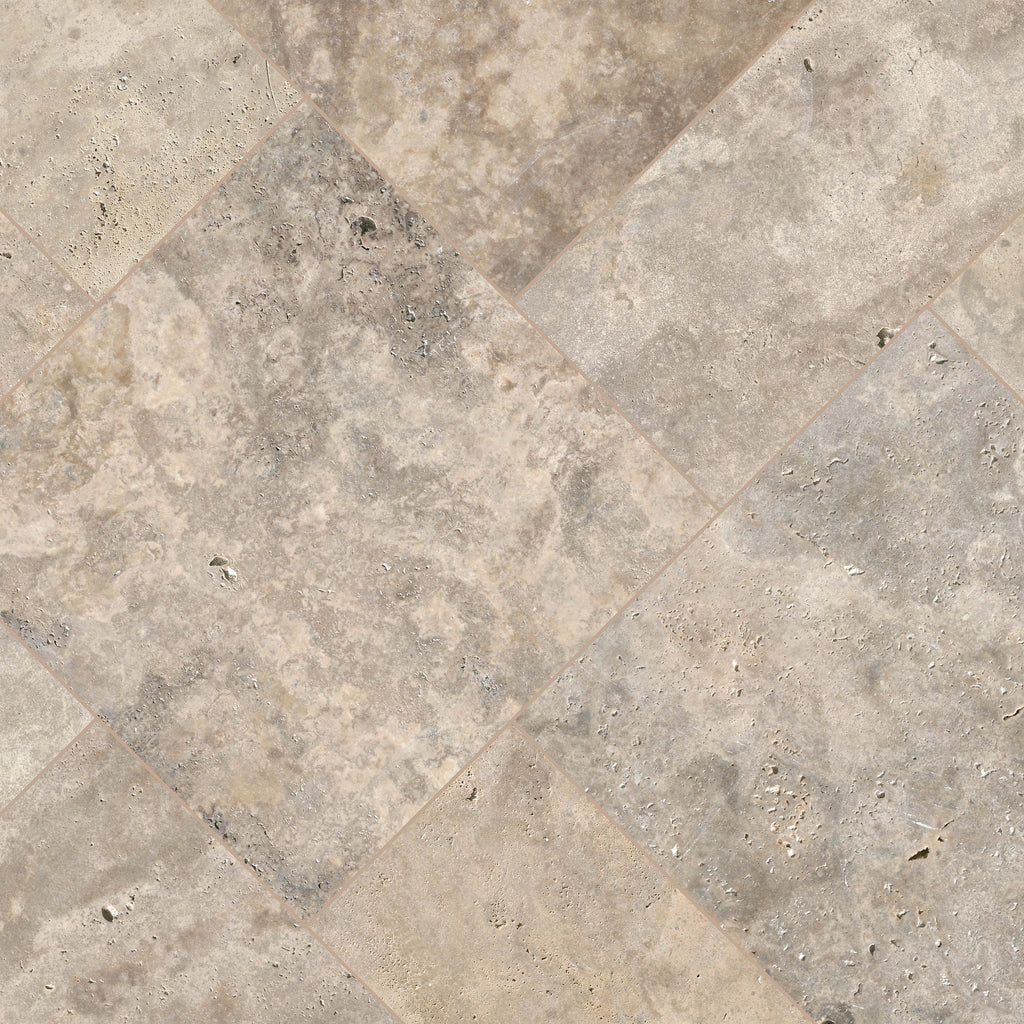 Silver Travertine Natural Stone Paver - iso (representative)