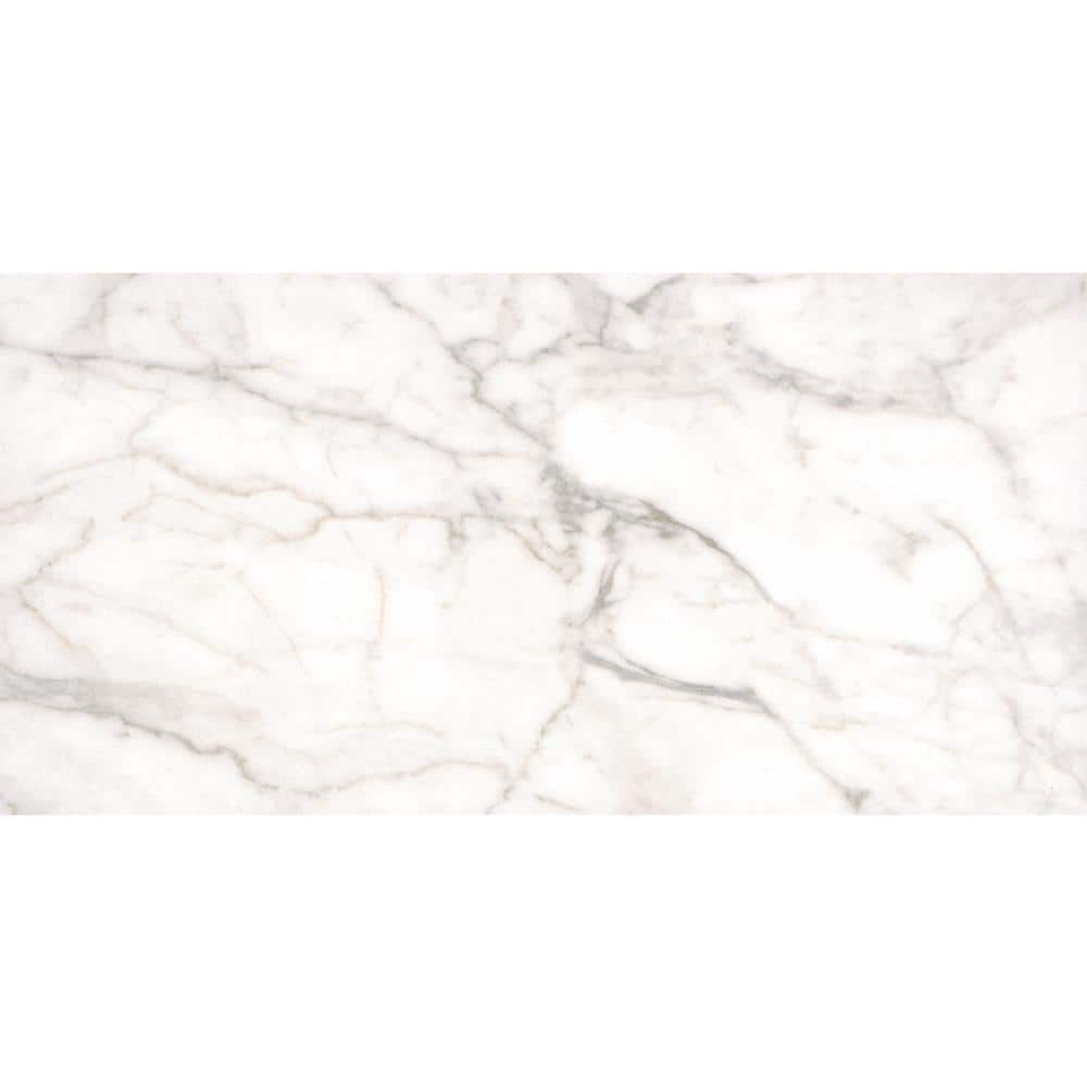 Essentials White Vena 12x24 Matte Marble-Look Ceramic Tile — clean product view