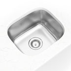 18-Gauge Stainless-Steel Single-Bowl 1618 Sink — installed room view — color Light gray stainless steel