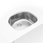 18-Gauge Stainless-Steel Single-Bowl 2321 Sink — installed room view — color Light gray stainless steel