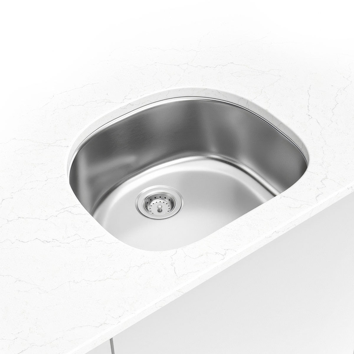 18-Gauge Stainless-Steel Single-Bowl 2321 Sink — installed room view — color Light gray stainless steel