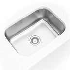18-Gauge Stainless-Steel Single-Bowl 2318 Sink — installed room view — color Light gray stainless steel