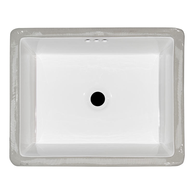 White Porcelain Rectangular Flat-Bottom Undermount Vanity Sink 2015 — clean product view