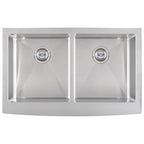 16-Gauge Stainless-Steel Farmhouse Apron Double-Bowl 50/50 Sink — clean product view