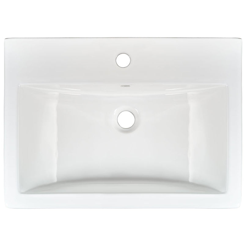 White Porcelain Rectangular Overmount Vanity Sink 2417 — clean product view