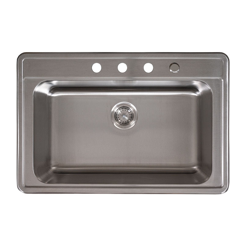 Single Bowl 3322 18-Gauge Stainless-Steel Overmount Sink — clean product view