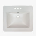 White Porcelain Rectangular Overmount Vanity Sink 2118 — clean product view — color White