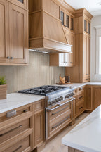 Sinfonia Piano Fluted Porcelain Wall Tile — installed room view — color Abedul