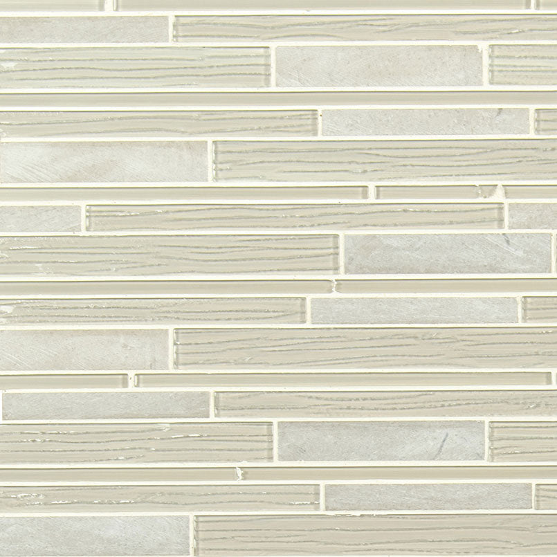 Snowcap Blend Interlocking 4mm Stone-Glass Mosaic — clean product view