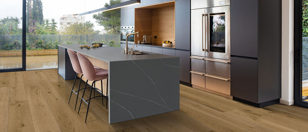 Soapstone Metropolis quartz — room scene