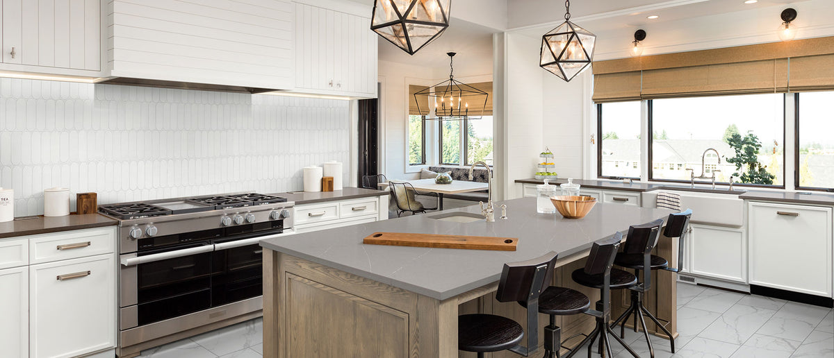 Soapstone Mist quartz — room scene