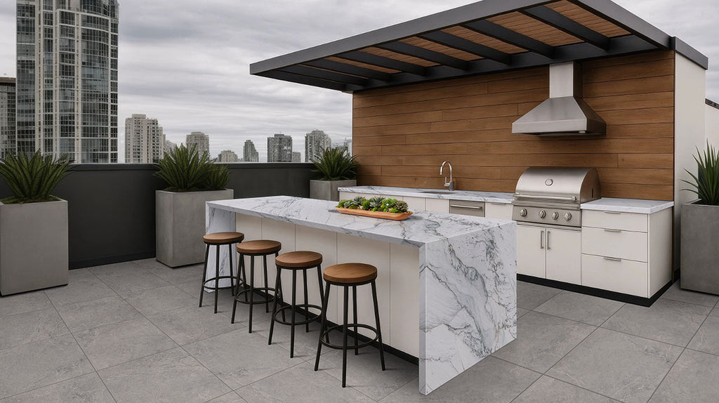 Soreno 2x2 Matte Porcelain Mosaic — installed room view — color Grigio
