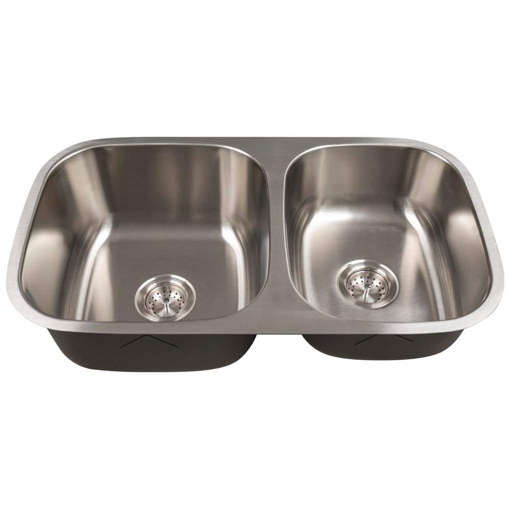 18-Gauge Stainless-Steel Double-Bowl 60/40 3120S Sink — installed room view