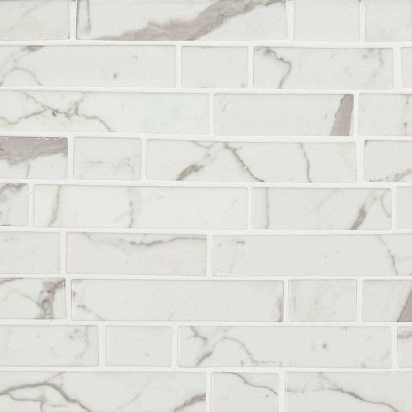 Statuario Celano Interlocking 6mm Recycled-Glass Mosaic — clean product view
