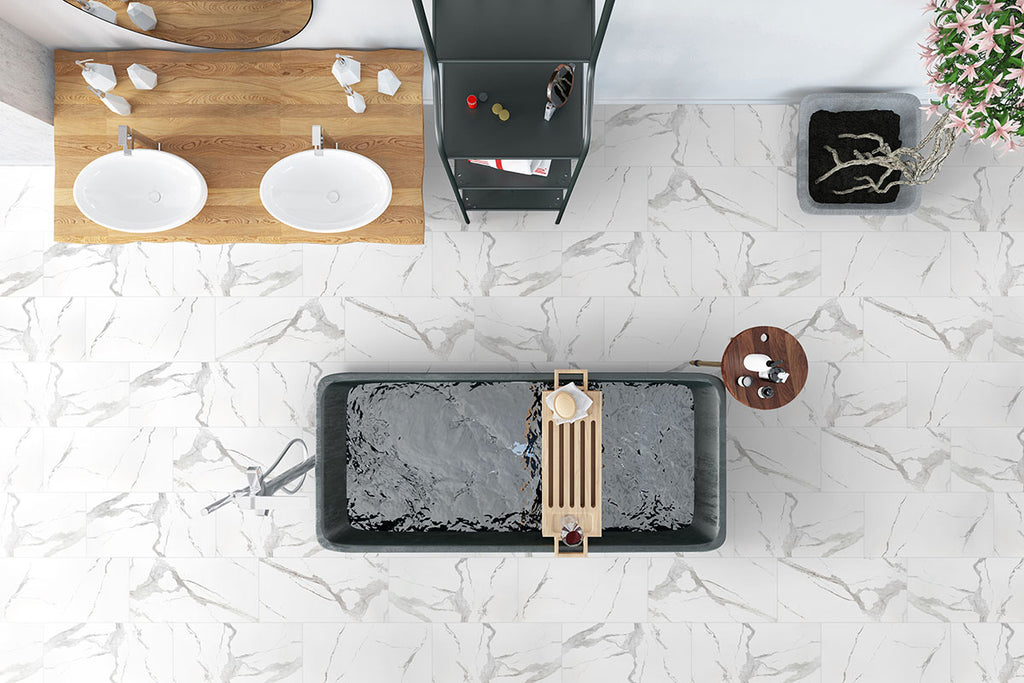 Eden Statuary field tile — installed setting, supplier image 14; not a scale reference
