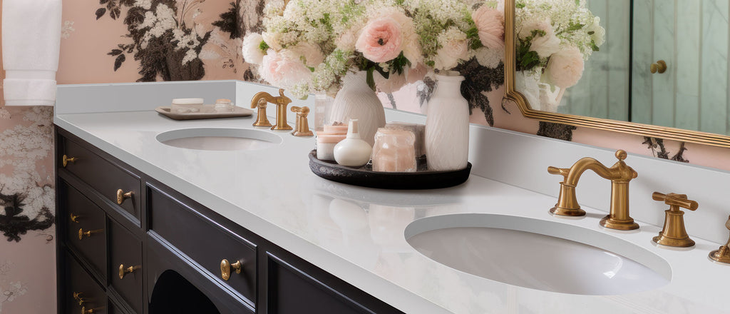 Stellar White quartz — room scene