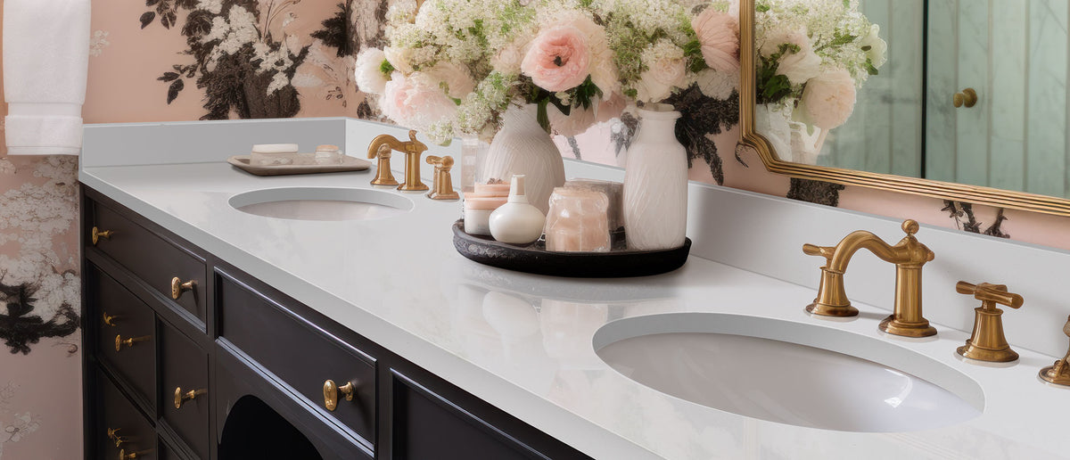 Stellar White quartz — room scene