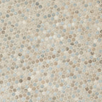 Stonella Penny Round 6mm Recycled-Glass Mosaic — isometric scale view