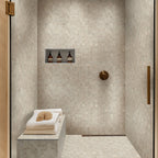 Traktion Stowe 2x2 Matte Porcelain Mosaic — installed room view — color Stowe Desert Amber