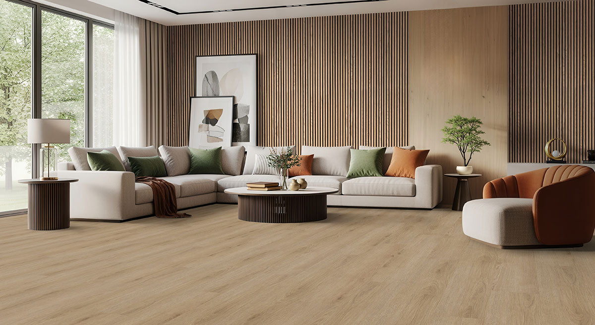Studio 9x48 9mm Waterproof Rigid-Core LVP — installed room view — color Bozeman