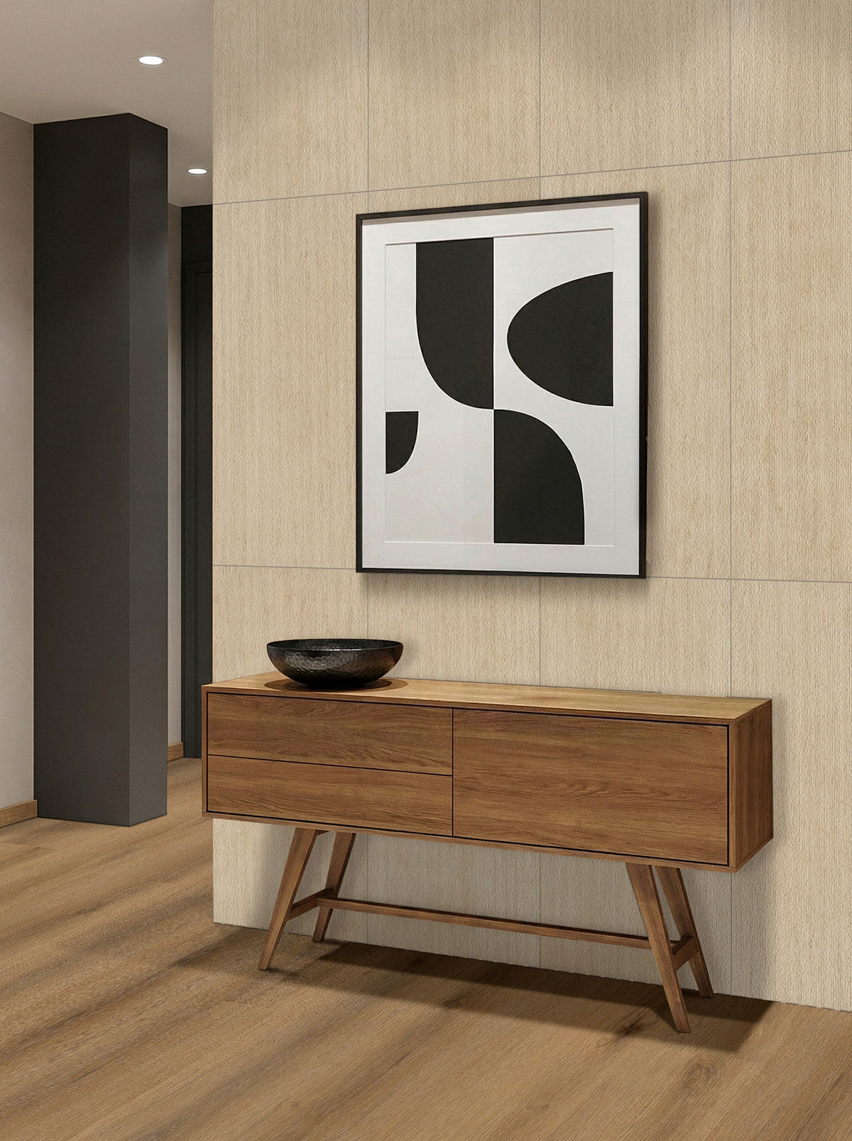 Studio 9x48 9mm Waterproof Rigid-Core LVP — installed room view — color Swilcan