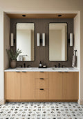 Tessere Pattern Polished Marble Mosaic — installed room view — color Pattern