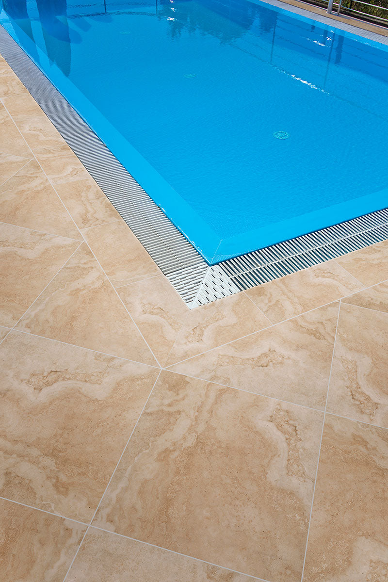 Tierra Beige Porcelain Paver - installed example (representative)