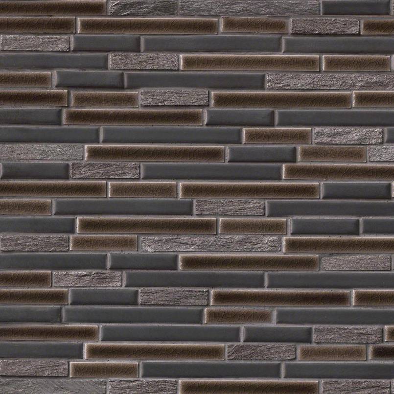 Titan Interlocking 8mm Stone-Glass Mosaic product view