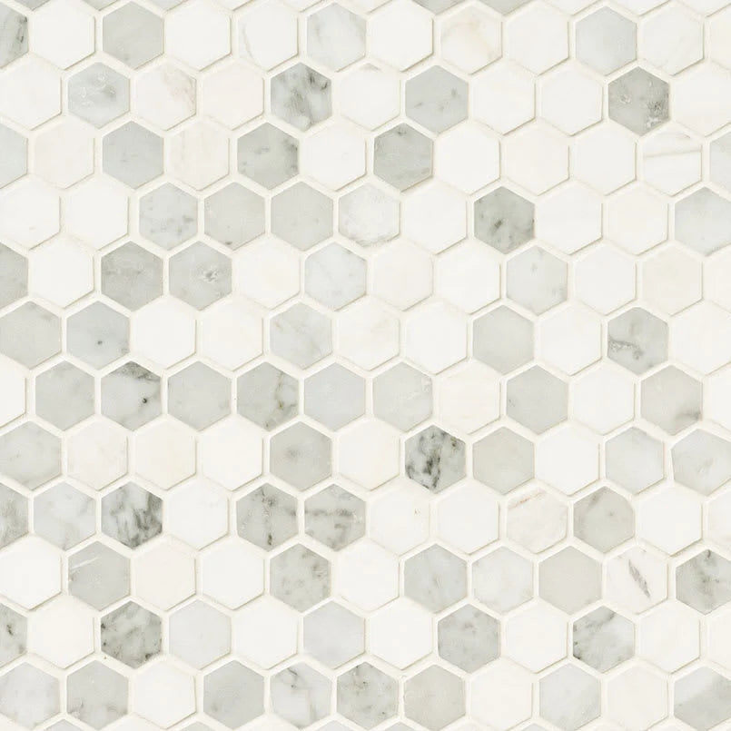 Bianco Dolomite Tibi Polished Marble Mosaic product view