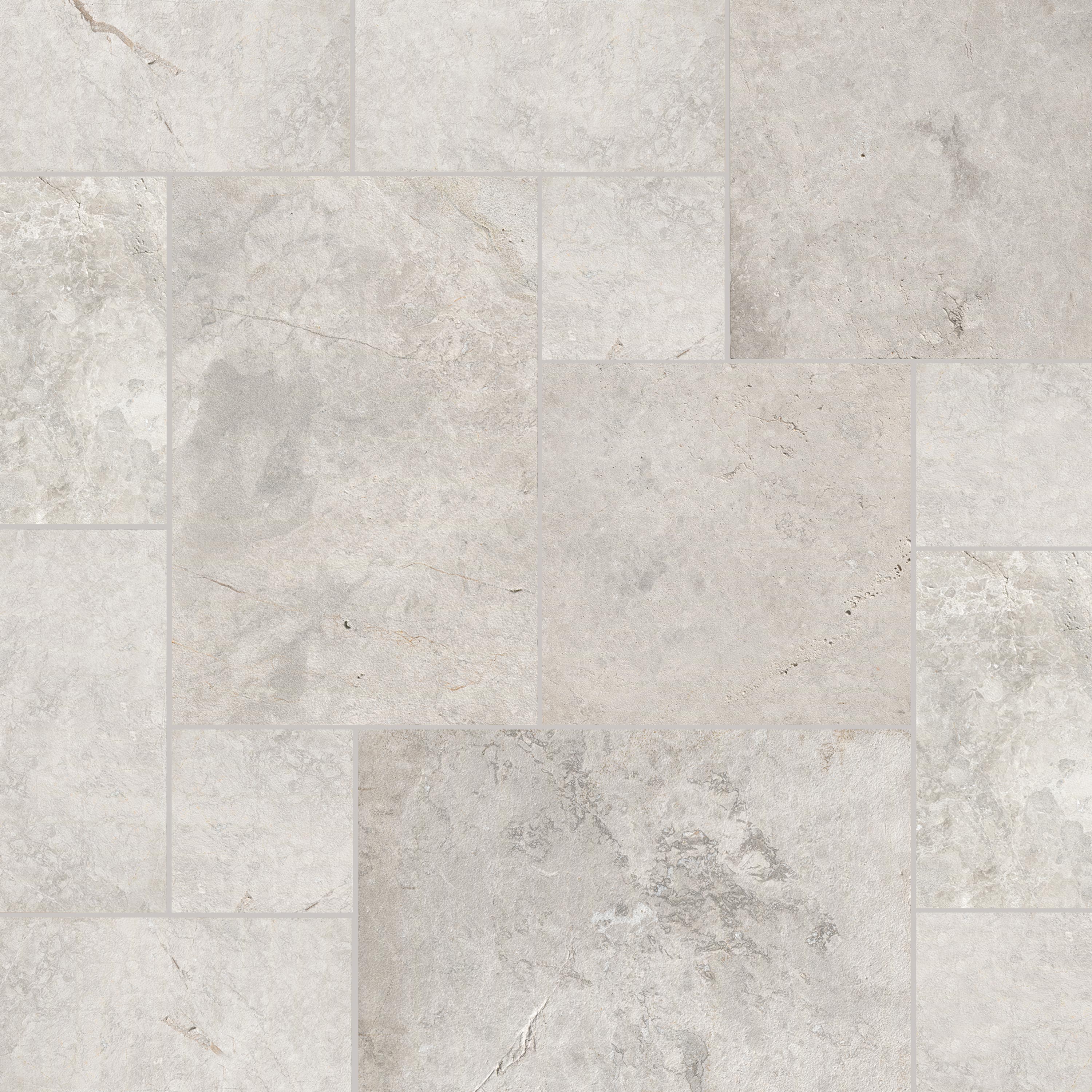 Tundra Gray Polished Marble Tile — close-up texture view — color Gray and white