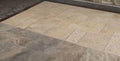 Tuscany Beige Versailles Pattern Travertine Tile — installed room view — color Beige and ivory