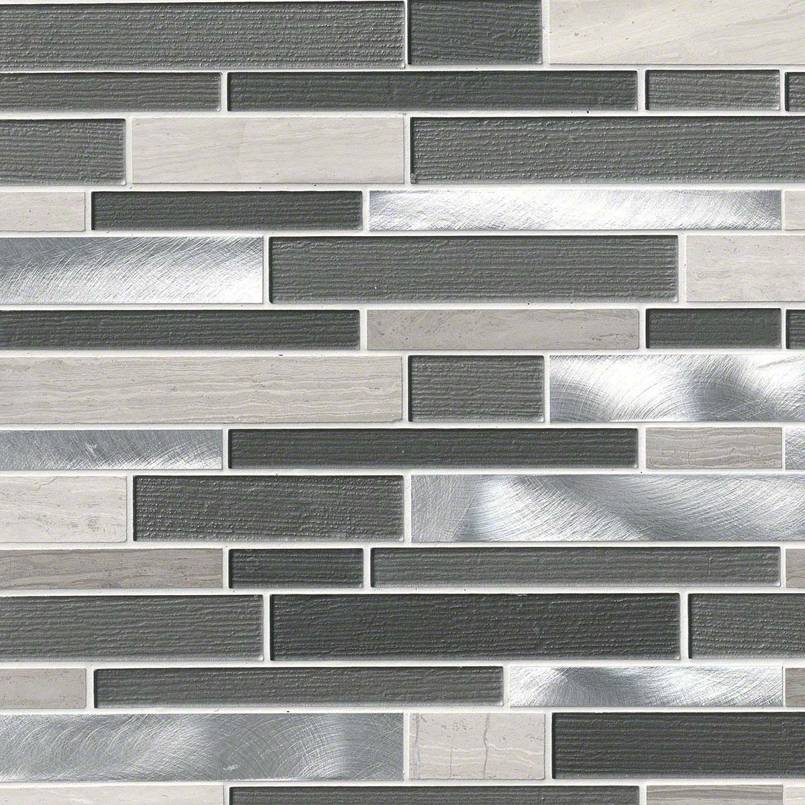 Urban Loft Interlocking 4mm Glass-Stone-Metal Mosaic — clean product view
