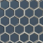 Vague Blue 3-inch Hexagon 8mm Glass Mosaic product view