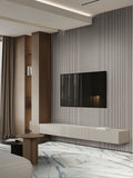 Valesia Azula 24x48 Polished Marble-Look Porcelain Tile — installed room view
