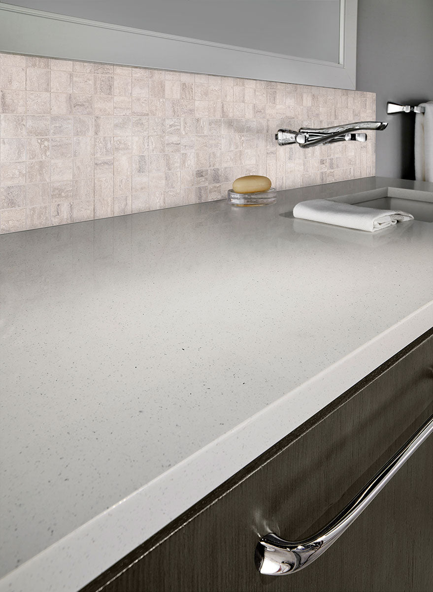 Veneto 2x2 Porcelain Mosaic — installed room view — color Gray