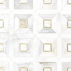 Verona Gold and Silver 8mm Marble-Metal Mosaic product view