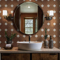 Via Bianchi Cotto 13x13 Matte Patterned Porcelain Tile — installed room view