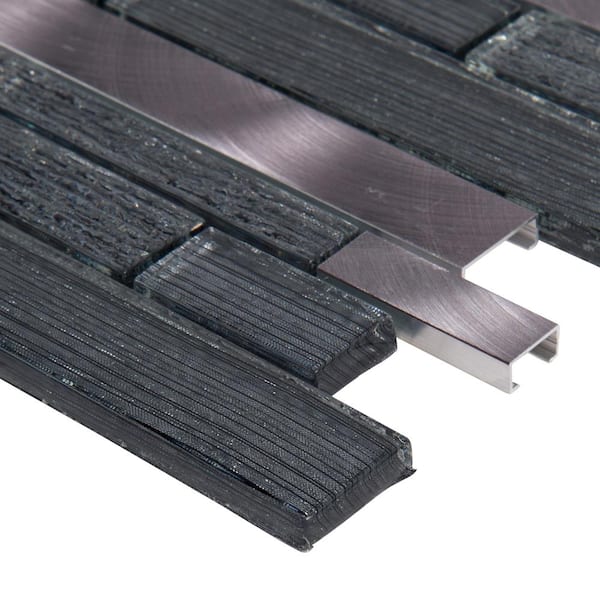 Volcanic Luxe Interlocking 8mm Glass-Stone-Metal Mosaic product view
