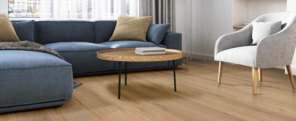 Wayne Parc 9x60 Waterproof WPC Luxury Vinyl Plank installed room scene