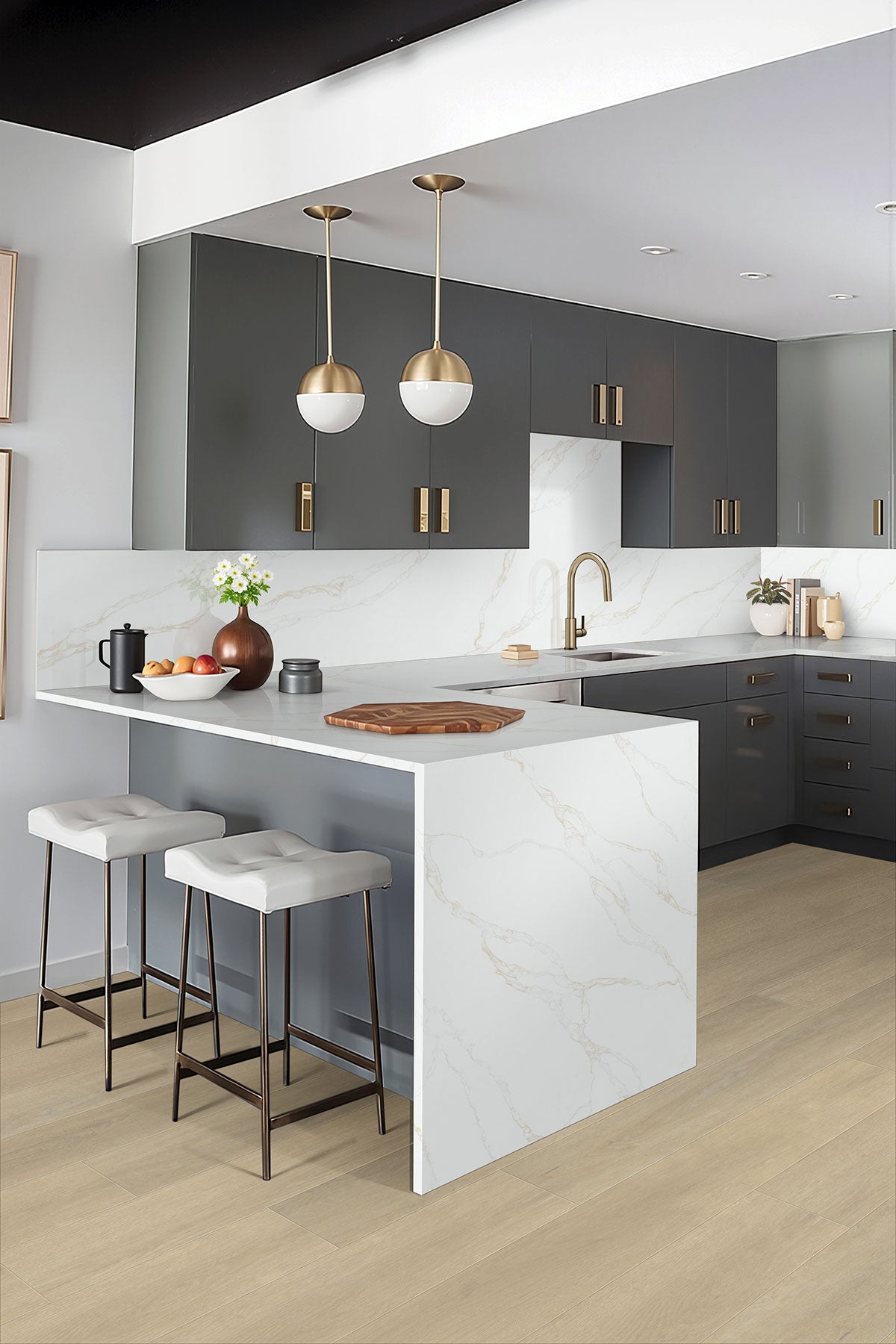 Wayne Parc 9x60 Waterproof WPC Luxury Vinyl Plank — installed room view — color Waldron