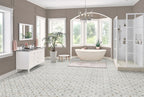 Wellington Pattern Polished Marble Mosaic — installed room view — color Pattern