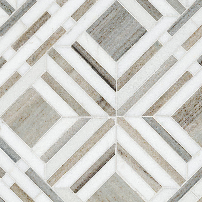 Wellington Pattern Polished Marble Mosaic — clean product view