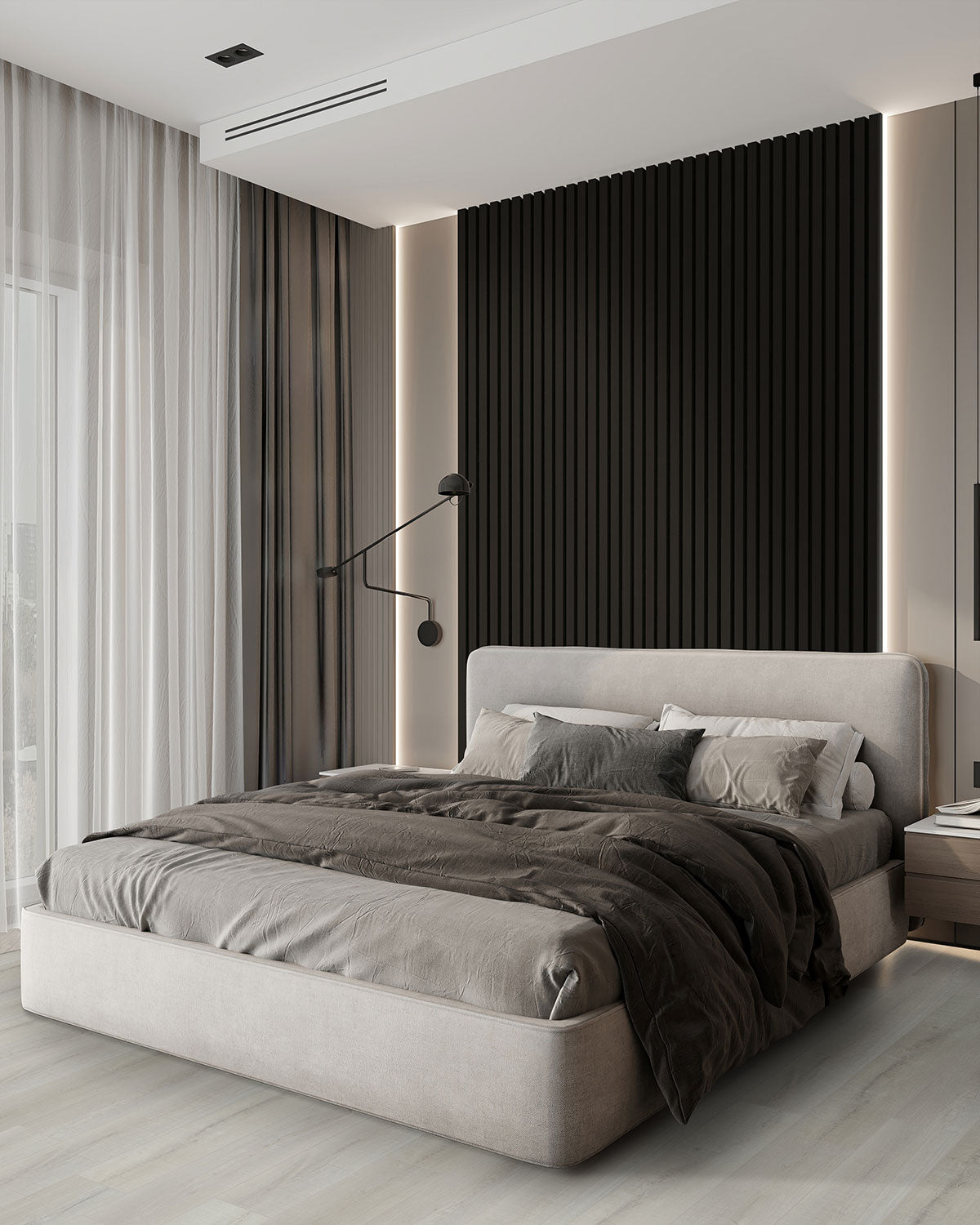 Andover Waterproof Rigid Core Luxury Vinyl Plank — installed room view — color Whitby White