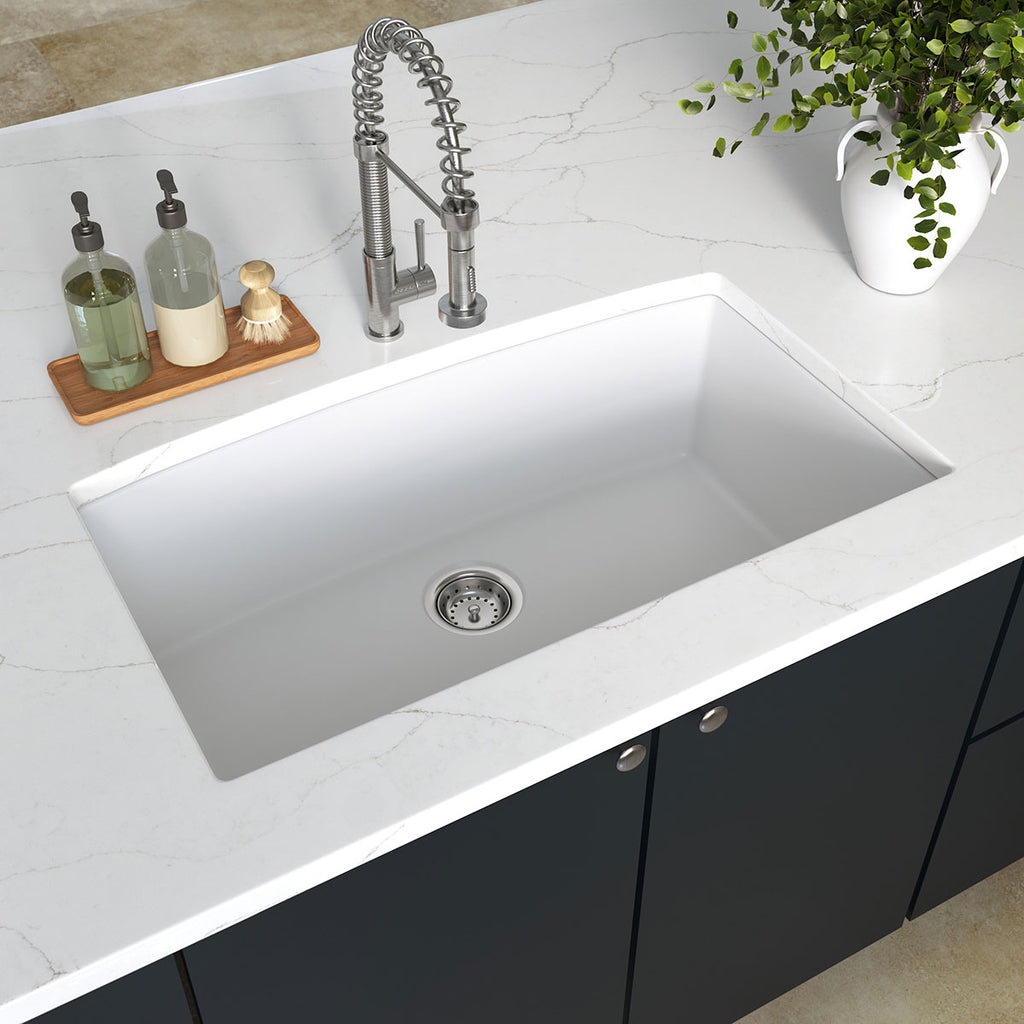 White and Black Mod Petal Pattern Matte Porcelain Mosaic — additional product image